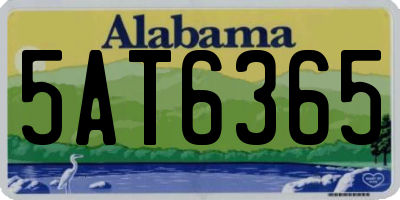 AL license plate 5AT6365