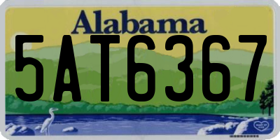AL license plate 5AT6367
