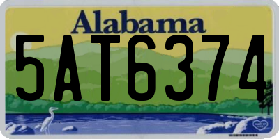 AL license plate 5AT6374