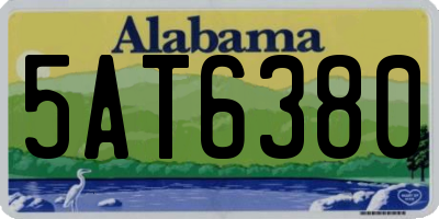 AL license plate 5AT6380