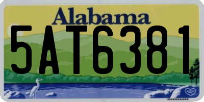 AL license plate 5AT6381