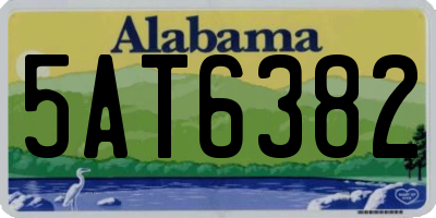 AL license plate 5AT6382