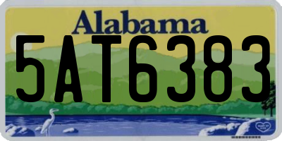 AL license plate 5AT6383