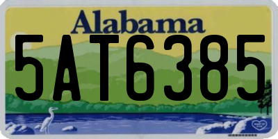 AL license plate 5AT6385