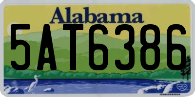 AL license plate 5AT6386