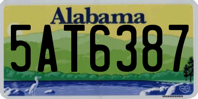 AL license plate 5AT6387