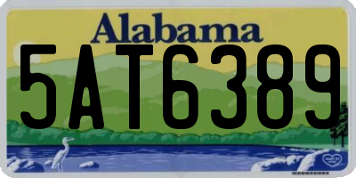 AL license plate 5AT6389