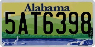 AL license plate 5AT6398