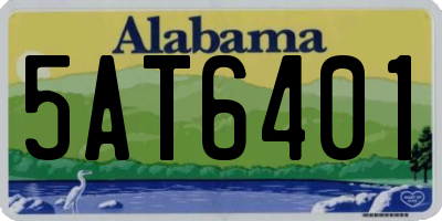 AL license plate 5AT6401