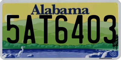 AL license plate 5AT6403