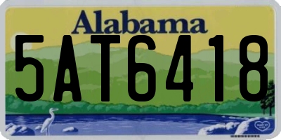 AL license plate 5AT6418