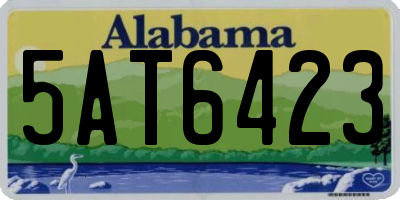 AL license plate 5AT6423
