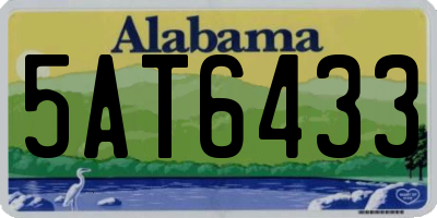 AL license plate 5AT6433