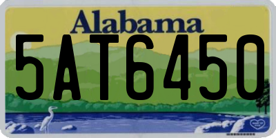 AL license plate 5AT6450