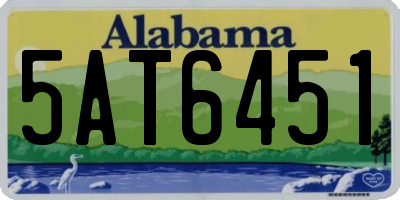 AL license plate 5AT6451