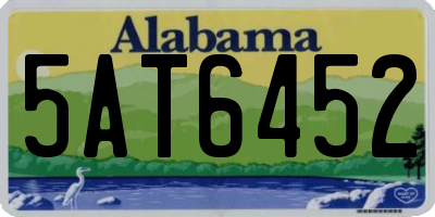 AL license plate 5AT6452