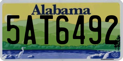 AL license plate 5AT6492