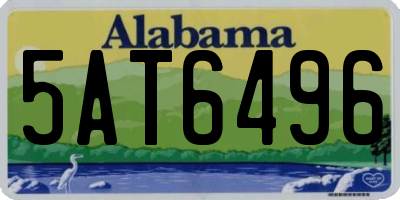 AL license plate 5AT6496