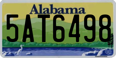 AL license plate 5AT6498