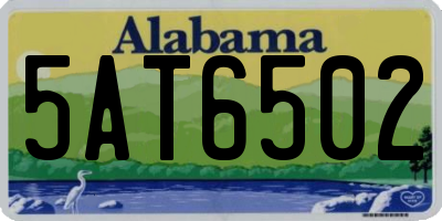AL license plate 5AT6502
