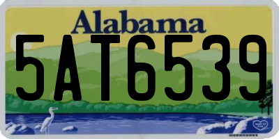AL license plate 5AT6539