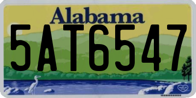 AL license plate 5AT6547