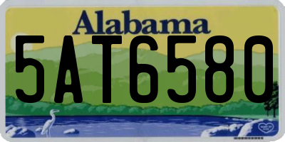 AL license plate 5AT6580