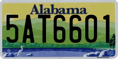 AL license plate 5AT6601
