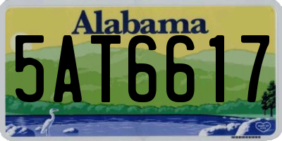 AL license plate 5AT6617