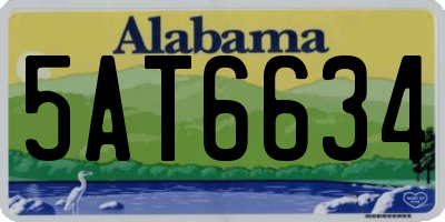 AL license plate 5AT6634