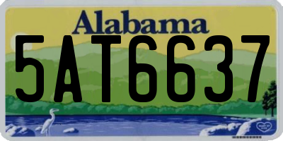 AL license plate 5AT6637