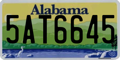 AL license plate 5AT6645