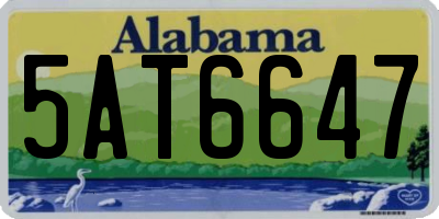 AL license plate 5AT6647