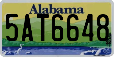 AL license plate 5AT6648