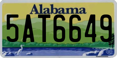 AL license plate 5AT6649