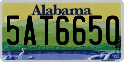 AL license plate 5AT6650