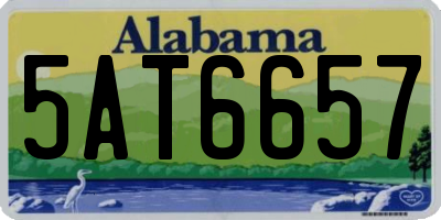 AL license plate 5AT6657
