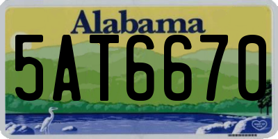 AL license plate 5AT6670