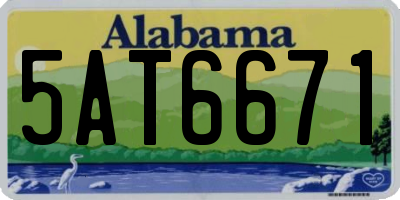 AL license plate 5AT6671