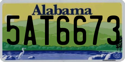AL license plate 5AT6673