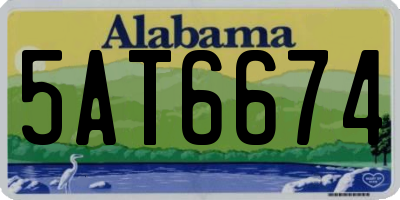 AL license plate 5AT6674