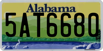 AL license plate 5AT6680