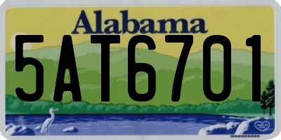 AL license plate 5AT6701