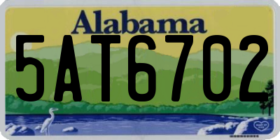 AL license plate 5AT6702