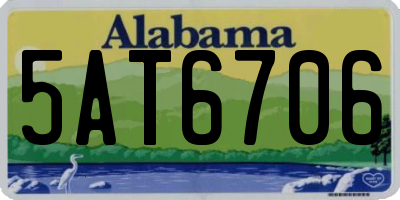 AL license plate 5AT6706
