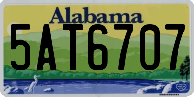 AL license plate 5AT6707