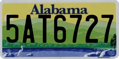 AL license plate 5AT6727