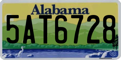 AL license plate 5AT6728