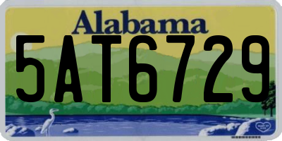 AL license plate 5AT6729