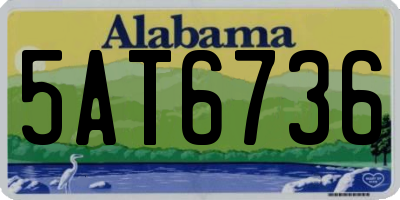AL license plate 5AT6736